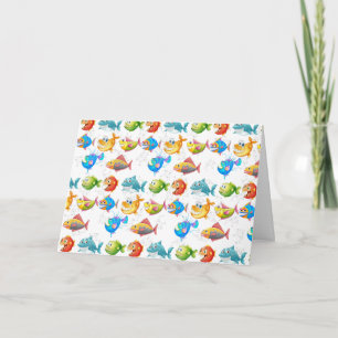Birthday Fish In Bubbles  Card