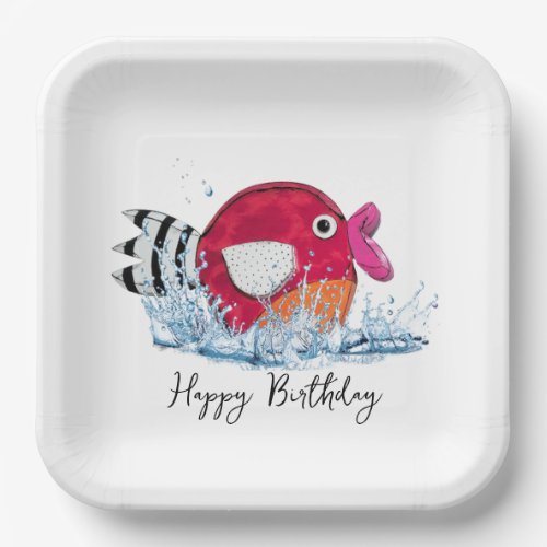 Birthday Fish In Water Paper Plates