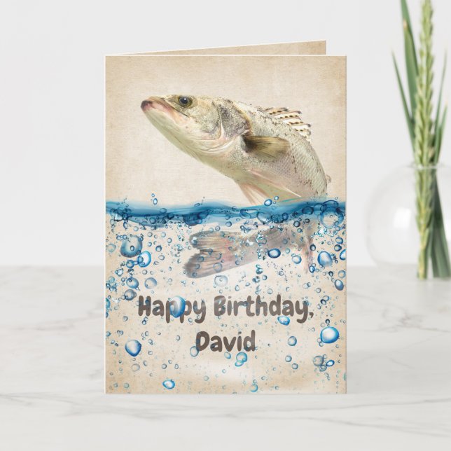 Birthday Fish in Water with Name Card (Front)
