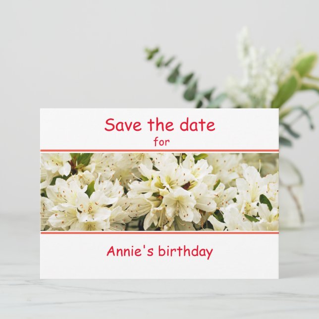 Birthday Flat Save The Date Card (Standing Front)