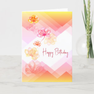 Birthday Floral Abstract Card