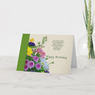 Birthday, Floral Bouquet, Religious Card