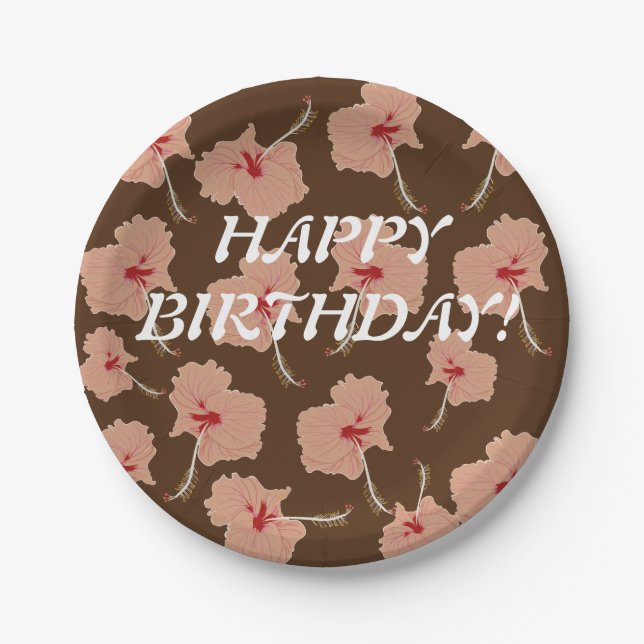 Birthday Floral Paper Plates (Front)