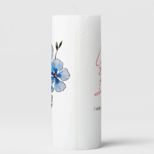Birthday Floral Pillar Candle