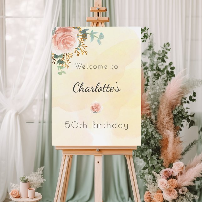 Birthday floral rose gold eucalyptus greenery foam board (Creator Uploaded)