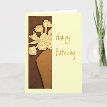 Birthday Floral With Creamy Flowers Card by ronaldyork at Zazzle