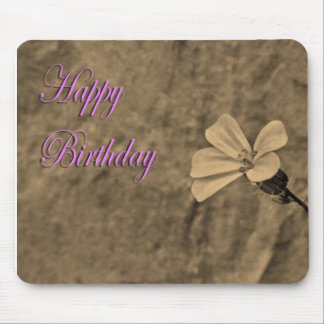 Birthday Flower and Stone in Sepia Mouse Pad