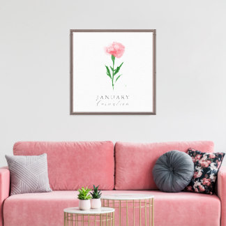 Birthday Flower for January, Carnation Canvas Print