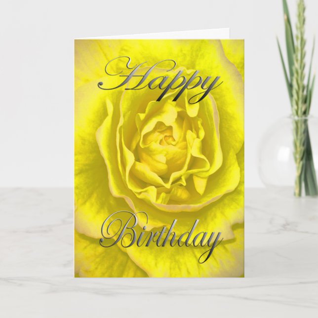 Birthday Flower in Yellow and Pink Card (Front)