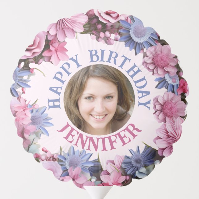 Birthday Flowers Balloon (Back)