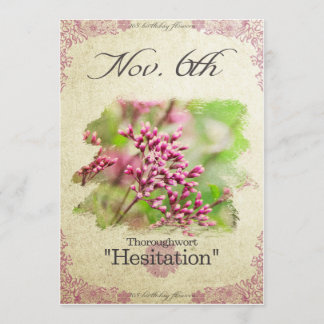 Birthday flowers on November 6th "Thoroughwort" Card