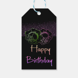 birthday flowers with purina gift tags