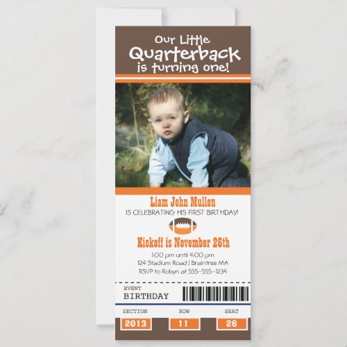 Birthday Football Ticket Invitation