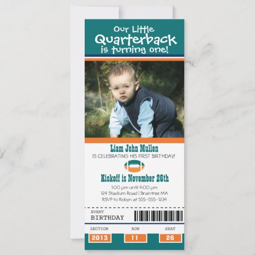 Birthday Football Ticket Custom Announcement