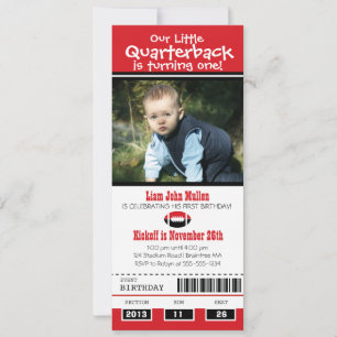 Birthday Football Ticket Invitation