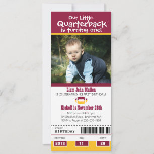 Birthday Football Ticket Invitation