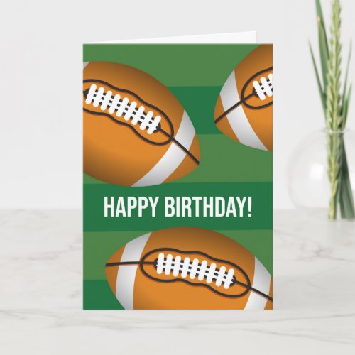 Birthday Football Touchdown with Field and Balls