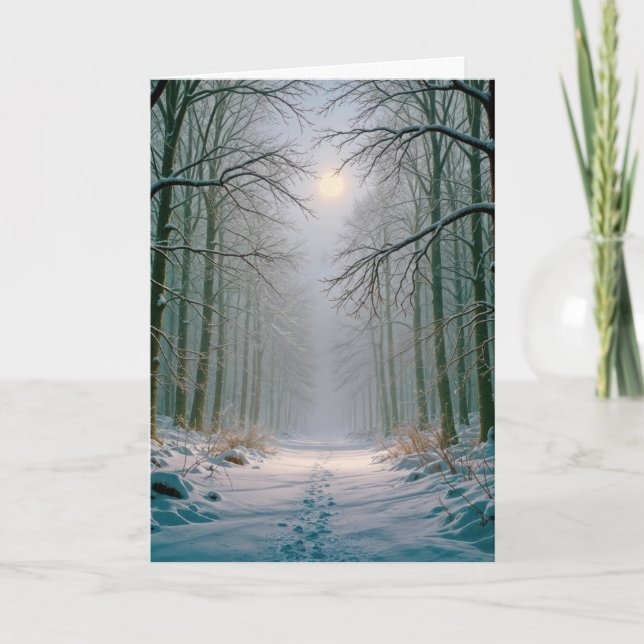 Birthday Footprints In a Forest Lit By Moonlight Card (Front)