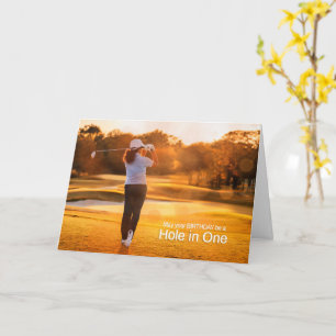 Birthday for a Female Golfer Golf Course Card