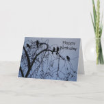 Birthday for anyone, black birds in tree. card
