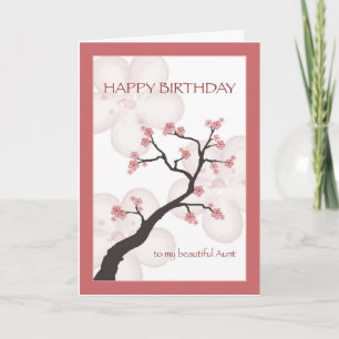 Birthday for Aunt, Chinese Blossom Tree Card