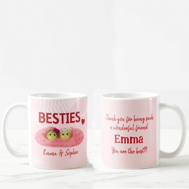 Birthday for Best Friend - Cute Fruits Pink Love Coffee Mug (Creator Uploaded)