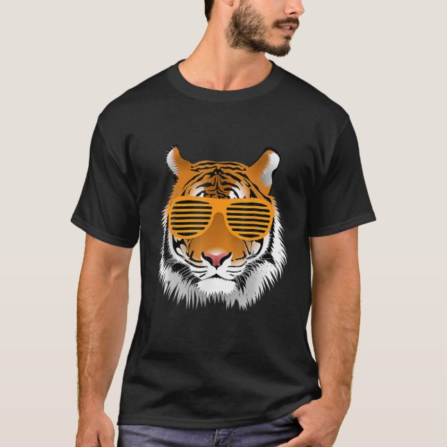 Birthday For Boy Cool Tiger Striped Animal Theme P T-Shirt (Front)