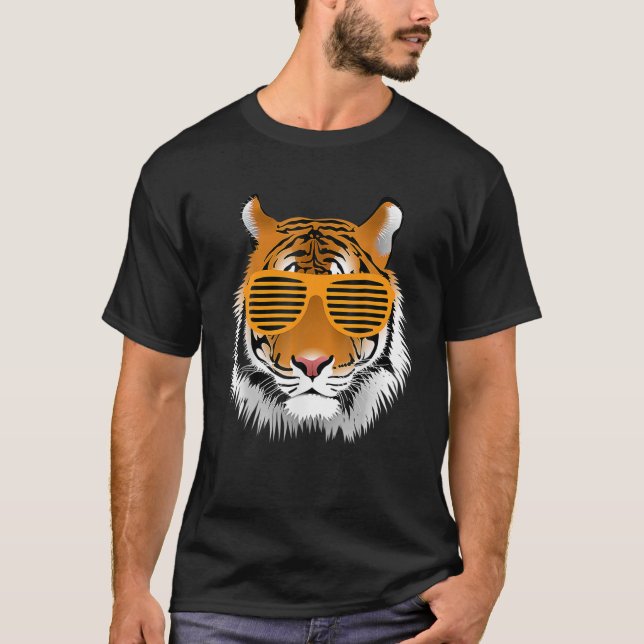 Birthday For Boy Cool Tiger Striped Animal Theme P T-Shirt (Front)
