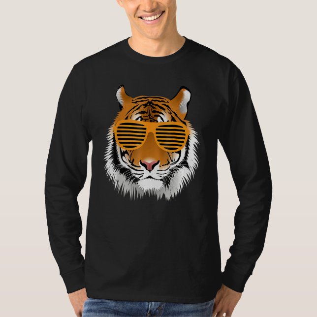 Birthday  For Boy Cool Tiger Striped Animal Theme  T-Shirt (Front)