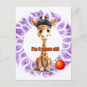 Birthday for Boys Giraffe Postcard