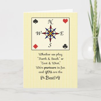 Birthday For Bridge Partner  Partners In Fun Card by GoodThingsByGorge at Zazzle