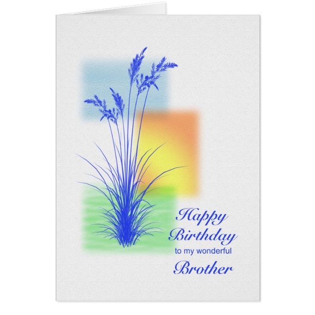Birthday for Brother, grasses scene Cards (Front)