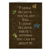 Birthday for Dad-floral glitter on brown (Front)