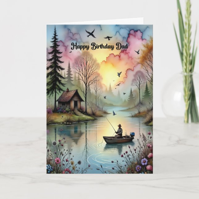 Birthday for Dad with Fisherman Card (Front)