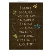 Birthday for Daughter-floral glitter on brown (Front)