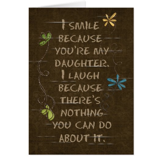 Birthday for Daughter-floral glitter on brown (Front)