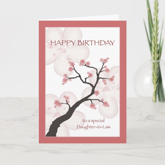 Birthday for Daughter-in-law, Chinese Blossom Tree Card (Front)