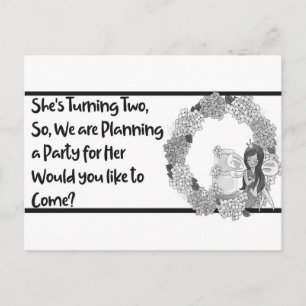 Birthday for Daughter Turning Two Invitation Postcard