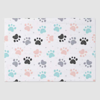 Birthday for dogs, dog paw prints pattern tissue paper