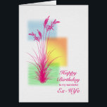 Birthday for Ex-Wife, grasses scene<br><div class="desc">A lovely birthday card for an ex-wife. A scene with silhouetted grass and a stylized landscape. A lovely tranquil scene to promote a feeling of peace. A lovely verse inside completes this birthday card to say  'happy birthday".</div>