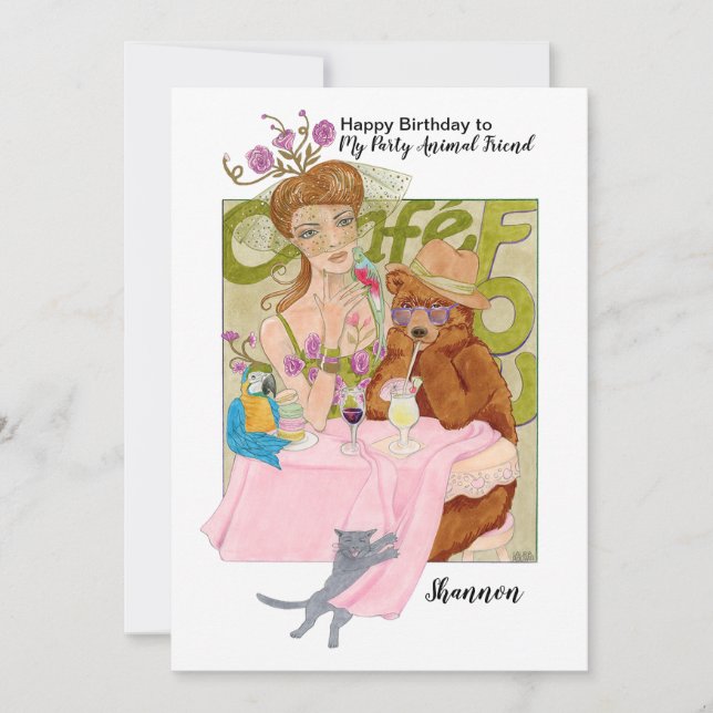 Birthday for Female Friend  Animal Lover Card (Front)