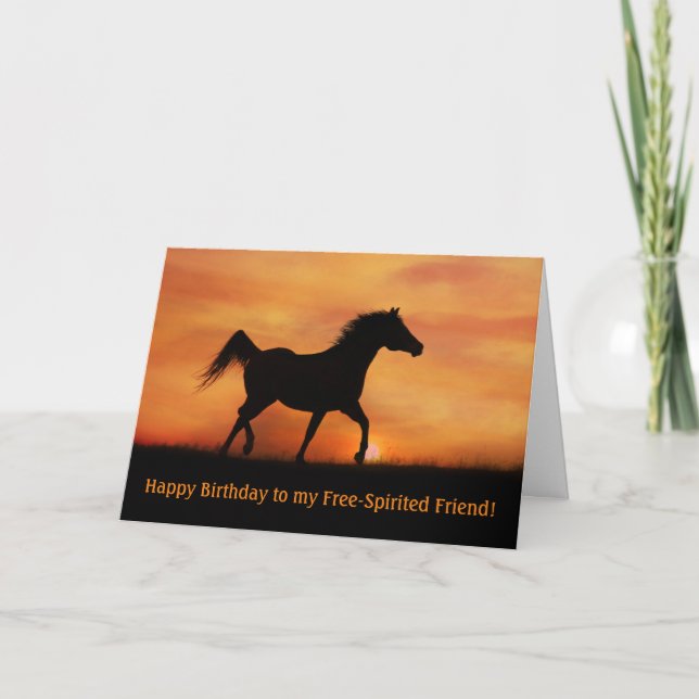 Birthday for Friend Cute Horse Happy Birthday Card (Front)