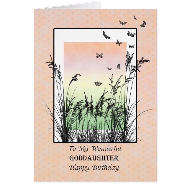 Birthday for Giddaughter, with butterflies Cards (Front)