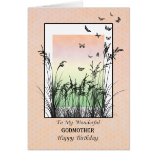 Birthday for God Mother, with Butterflies Cards