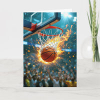 Birthday for Godson Flaming Basketball In the Net