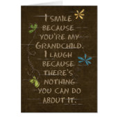 Birthday for Grandchild-floral glitter on brown (Front)