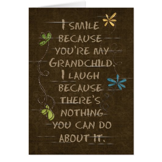 Birthday for Grandchild-floral glitter on brown (Front)