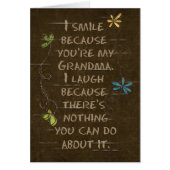 Birthday for Grandma-floral glitter on brown (Front)