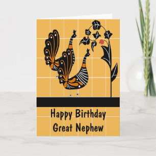 Birthday for Great Nephew with Peacocks Card