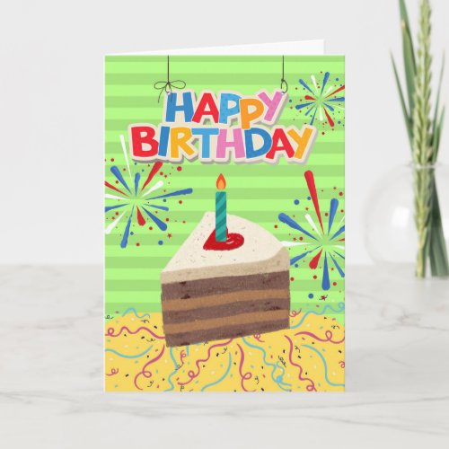 Birthday for Hubby Husband Piece of Cake Card